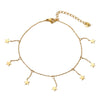 Women's Creative Love Butterfly Fivepointed Star Tassel Pendant Anklet In Stainless Steel With Light Luxury Style And Geometric Design