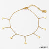 Women's Creative Love Butterfly Fivepointed Star Tassel Pendant Anklet In Stainless Steel With Light Luxury Style And Geometric Design