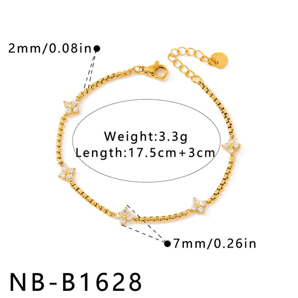 Women's Crossshaped Electroplated Stainless Steel Bracelet And Anklet Set With Cubic Zirconia And Rhinestone Embellishments