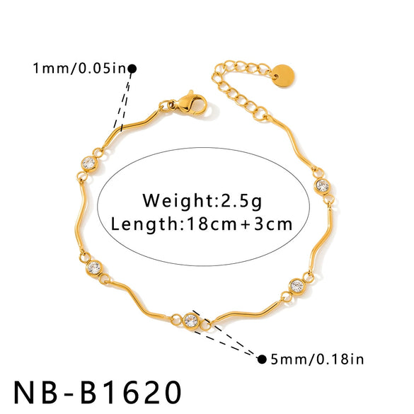 Women's Crossshaped Electroplated Stainless Steel Bracelet And Anklet Set With Cubic Zirconia And Rhinestone Embellishments