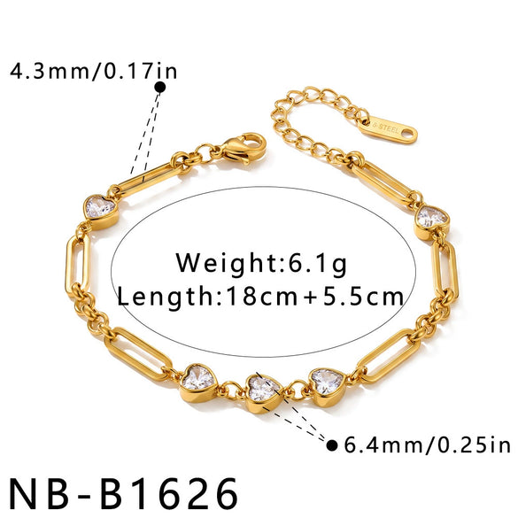 Women's Crossshaped Electroplated Stainless Steel Bracelet And Anklet Set With Cubic Zirconia And Rhinestone Embellishments