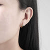 Women's Crossshaped 925 Silver Earrings With Geometric Pattern And Electroplating Treatment