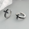 Women's Crossshaped 925 Silver Earrings With Geometric Pattern And Electroplating Treatment