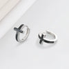 Women's Crossshaped 925 Silver Earrings With Geometric Pattern And Electroplating Treatment