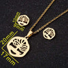 Women's Crown Pattern Stainless Steel Necklace And Earrings Set With Electroplated Finish And O Chain Design