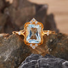 Women's Crown Shaped Crystal Ring In S925 Sterling Silver With Natural Colored Gemstones Topaz Citrine Amethyst