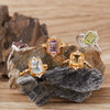 Women's Crown Shaped Crystal Ring In S925 Sterling Silver With Natural Colored Gemstones Topaz Citrine Amethyst
