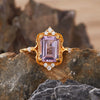 Women's Crown Shaped Crystal Ring In S925 Sterling Silver With Natural Colored Gemstones Topaz Citrine Amethyst