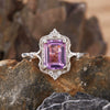 Women's Crown Shaped Crystal Ring In S925 Sterling Silver With Natural Colored Gemstones Topaz Citrine Amethyst