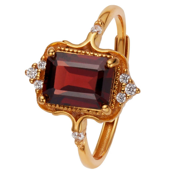 Women's Crown Shaped Crystal Ring In S925 Sterling Silver With Natural Colored Gemstones Topaz Citrine Amethyst