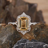 Women's Crown Shaped Crystal Ring In S925 Sterling Silver With Natural Colored Gemstones Topaz Citrine Amethyst