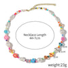 Women's Crystal Beaded Handmade Shell Necklace With Flower Pattern