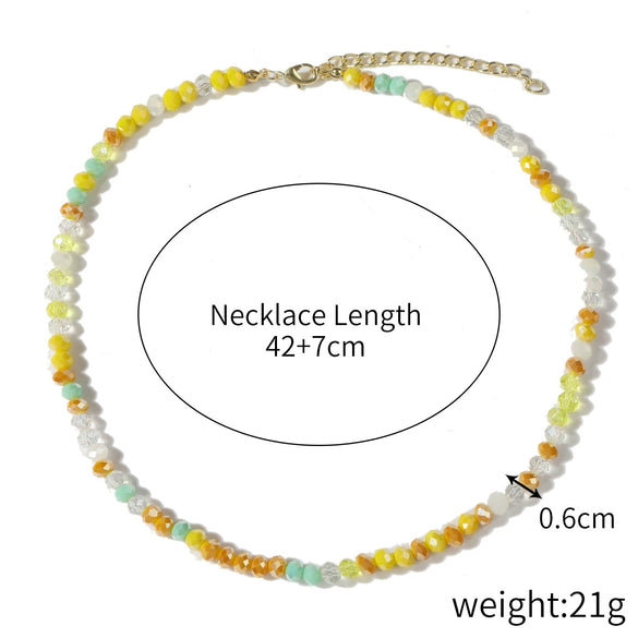 Women's Crystal Beaded Handmade Shell Necklace With Flower Pattern