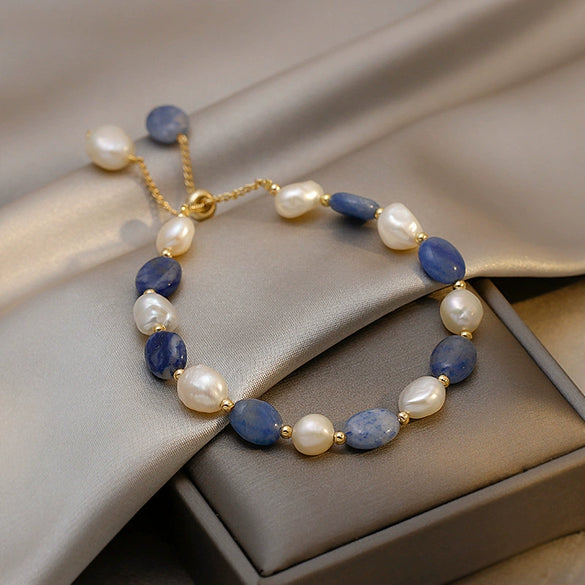 Women's Crystal Bracelet With Dongling Jade And Freshwater Pearl Simple Distinctive Baroque Style