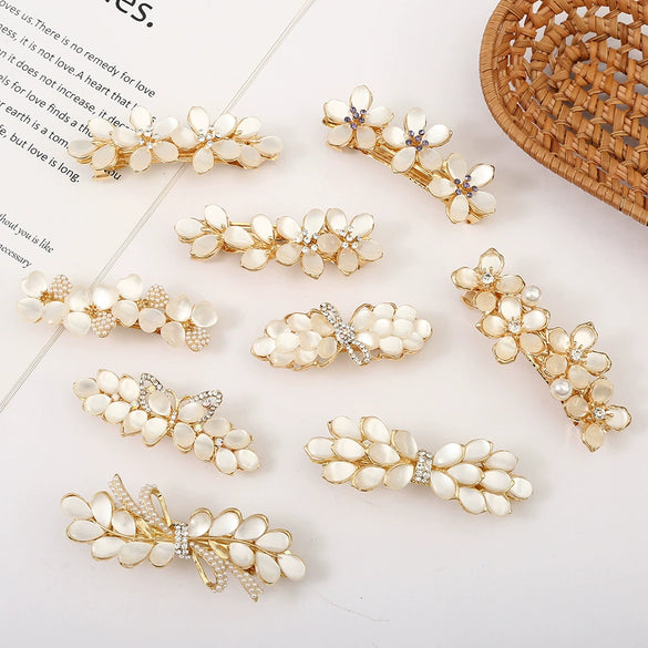 Women's Crystal Diamond Hair Clip With Electroplating Top Clip For Ponytail Accessory