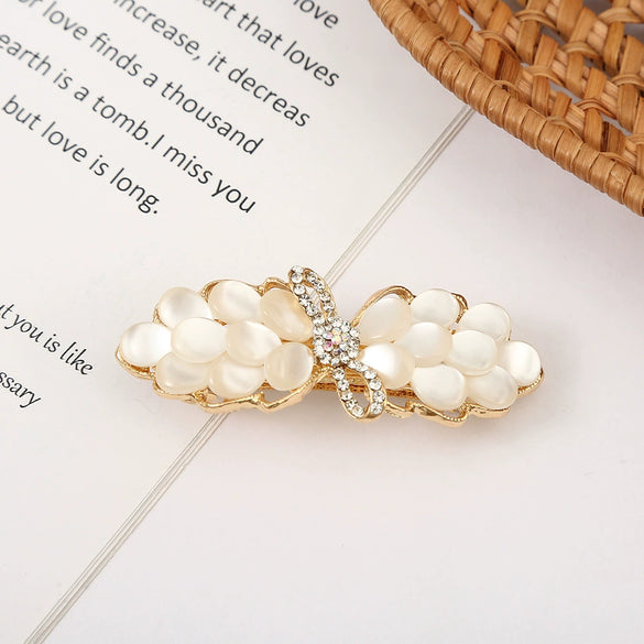 Women's Crystal Diamond Hair Clip With Electroplating Top Clip For Ponytail Accessory