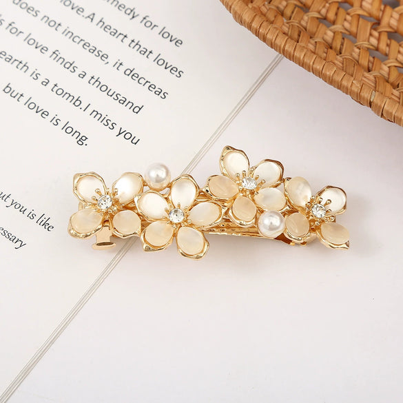 Women's Crystal Diamond Hair Clip With Electroplating Top Clip For Ponytail Accessory