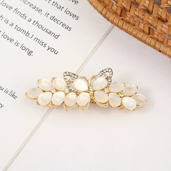Women's Crystal Diamond Hair Clip With Electroplating Top Clip For Ponytail Accessory