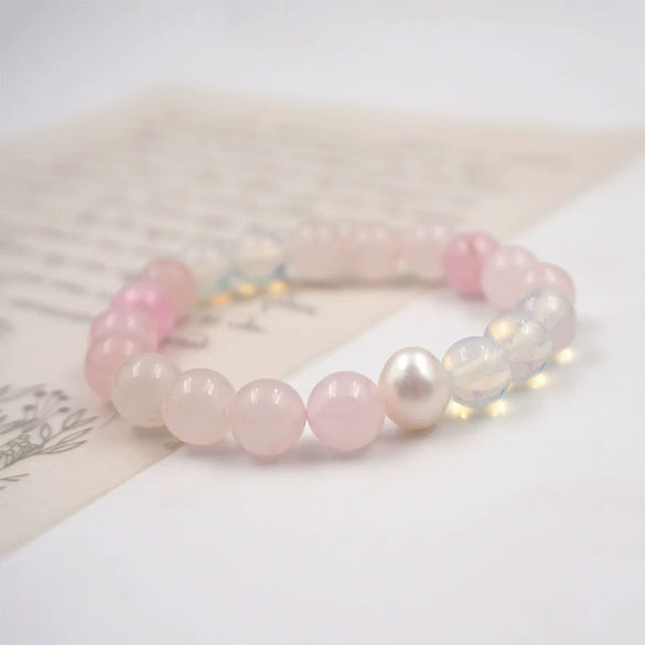 Women's Crystal Geometric Handmade Sweet Colorful Single Circle Beaded Bracelet