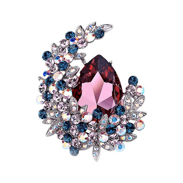 Women's Crystal Moon Brooch Alloy Accessories For Sweaters Autumn And Winter Diamond Design Simple Personality Corsage