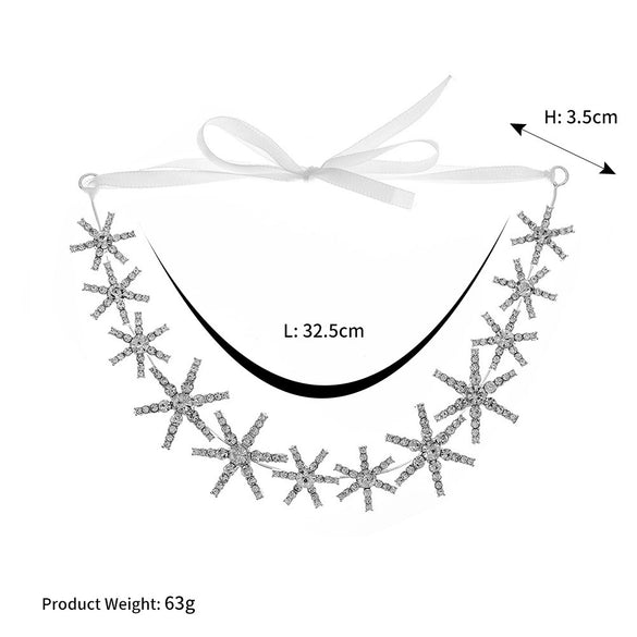 Women's Crystal Star Ribbon Rhinestone Hair Band Elegant Light Luxury Hair Jewelry For Bridesmaids