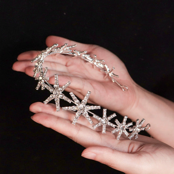 Women's Crystal Star Ribbon Rhinestone Hair Band Elegant Light Luxury Hair Jewelry For Bridesmaids
