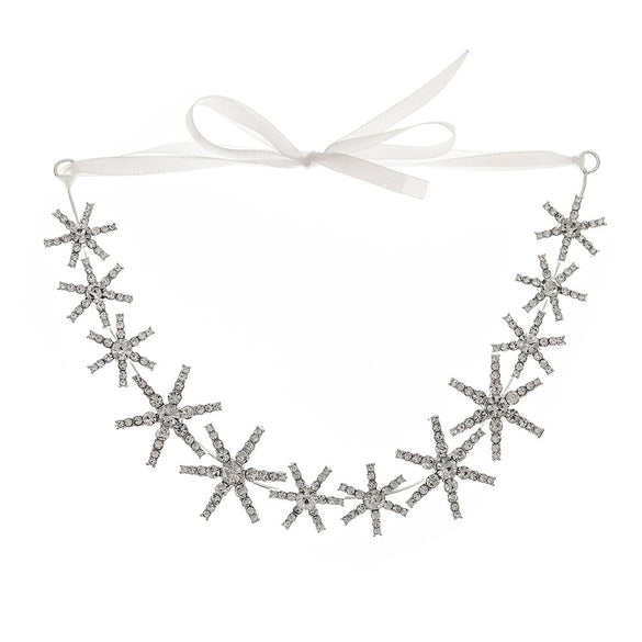 Women's Crystal Star Ribbon Rhinestone Hair Band Elegant Light Luxury Hair Jewelry For Bridesmaids
