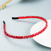 Women's Crystal Woven Fabric Headband With Fine Edge Detail Fashion Hair Hoop Accessory