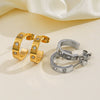 Women's Cshaped Diamond Stainless Steel Electroplated Earrings