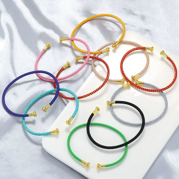 Women's Cshaped Elastic Opening Thread Rope Hand Knitted Bracelet