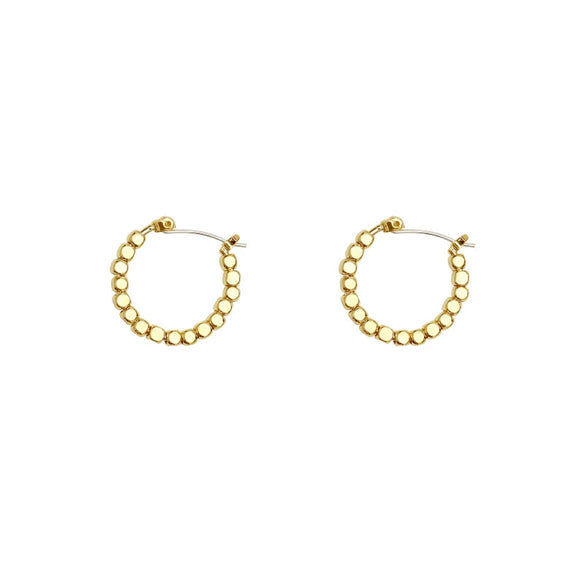 Women's Cshaped Semicircle Sequin Hollow Earrings Copper Alloy With Geometric Pattern And 14K Real Gold Electroplating