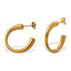 Women's Cshaped 316L Stainless Steel Geometric Electroplated Ear Studs
