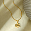 Women's Cute Animal Cat Paw Stainless Steel Necklace With 18K Gold Electroplating