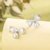 Women's Cute Bow Imitation Pearl Titanium Steel Earrings With Electroplating