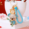Women's Cute Cartoon Koala Bear Metal Keychain With Diamond Encrusted As Business Gifts