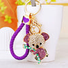 Women's Cute Cartoon Koala Bear Metal Keychain With Diamond Encrusted As Business Gifts