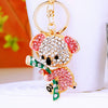 Women's Cute Cartoon Koala Bear Metal Keychain With Diamond Encrusted As Business Gifts