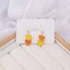 Women's Cute Double Heart Drop Earrings With Alloy Contrast Color Enamel Look And Electroplated Heart Shape Design