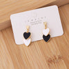 Women's Cute Double Heart Drop Earrings With Alloy Contrast Color Enamel Look And Electroplated Heart Shape Design