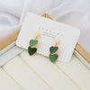 Women's Cute Double Heart Drop Earrings With Alloy Contrast Color Enamel Look And Electroplated Heart Shape Design