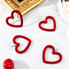 Women's Cute Fashion Heart Earrings With Hollow Flocked Heart Design And Electroplated Finish