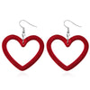 Women's Cute Fashion Heart Earrings With Hollow Flocked Heart Design And Electroplated Finish