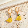 Women's Cute Fruit Dinosaur Irregular Alloy Earrings With Electroplated Finish Creative Fashion Jewelry