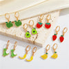 Women's Cute Fruit Dinosaur Irregular Alloy Earrings With Electroplated Finish Creative Fashion Jewelry