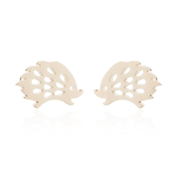 Women's Cute Hedgehog Animal Earrings Electroplated Stainless Steel Simple Mini Jewelry Accessories