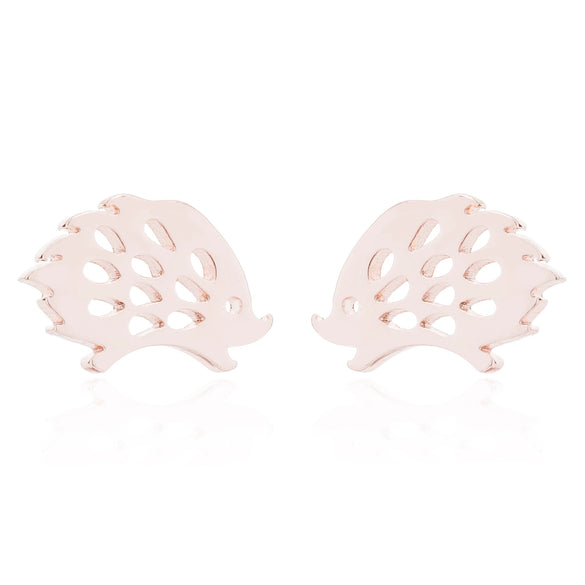 Women's Cute Hedgehog Animal Earrings Electroplated Stainless Steel Simple Mini Jewelry Accessories