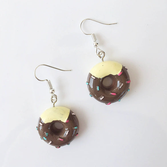 Women's Cute Macaron Donut Resin Earrings With Geometric Foodinspired Design And Ear Hook Closure Wholesale