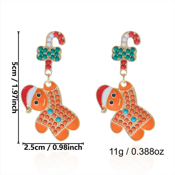 Women's Cute Snowman Bear Earrings Alloy Electroplated Jewelry With Stainless Steel Posts Minimalist Highend Style
