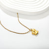 Women’s Cute Stainless Steel Heart Water Drop Bell Pendant Necklace And Earrings Set With Electroplated Snake Bone Chain