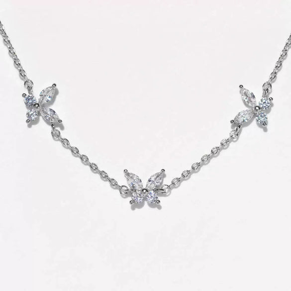 Women's Cute Sweet Bracelet Copper Plastic Love Zircon Butterfly Bow Set With Diamonds